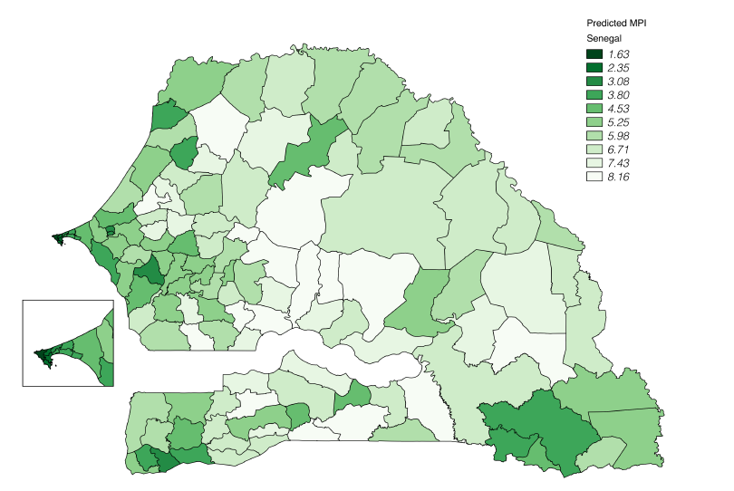 Cellular poverty map