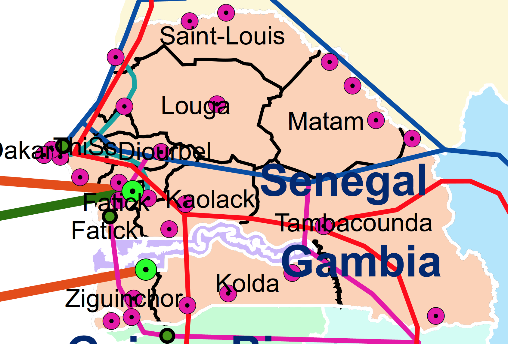 Senegal Telecom Cable Map